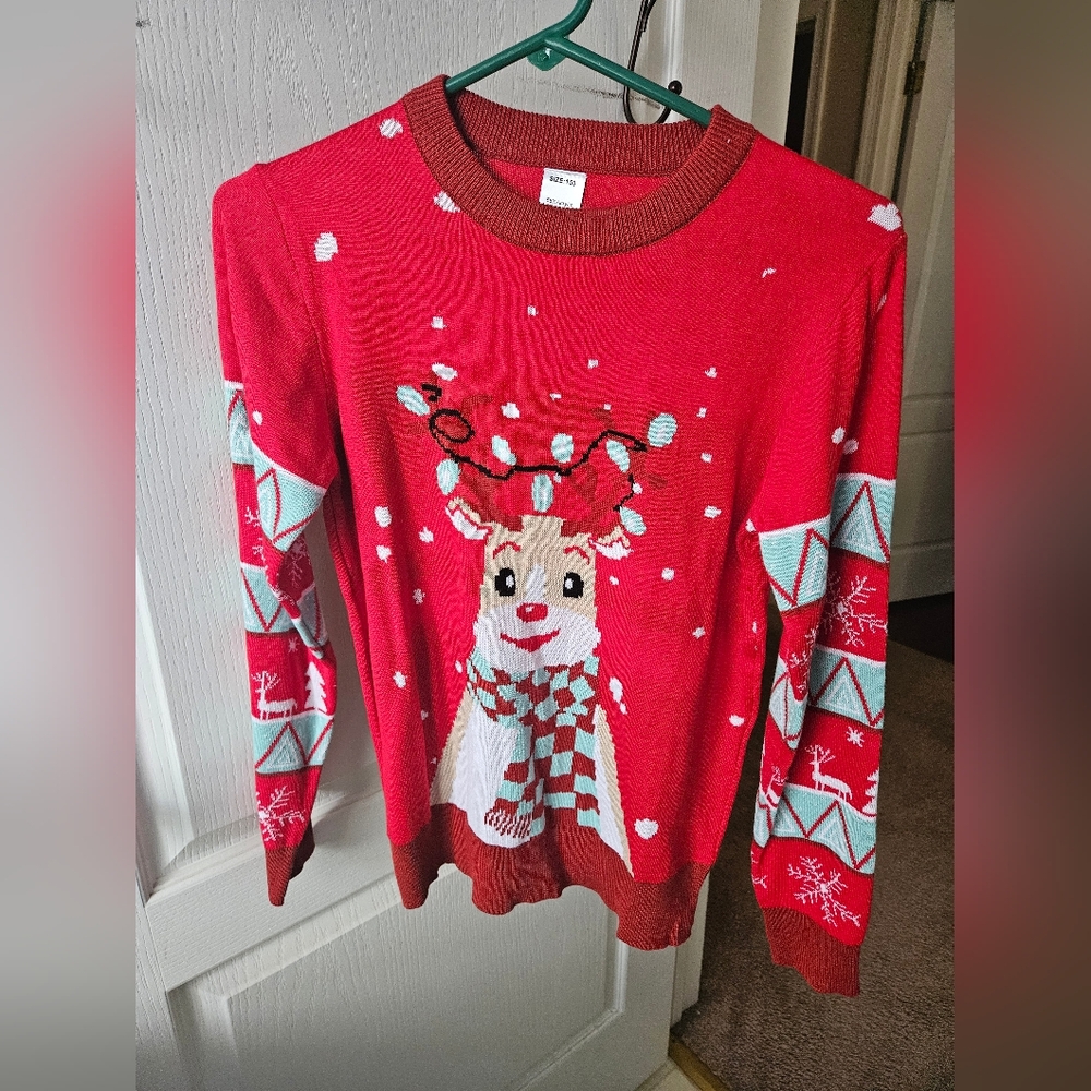 Boys Festive Red Reindeer Sweater - Worn Only Once!